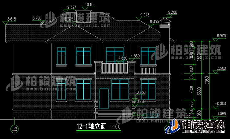 背立面图